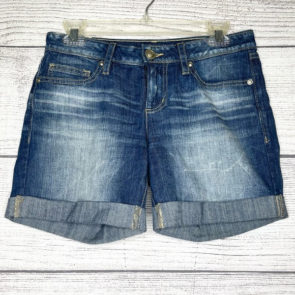 LC Lauren Conrad Mid Length Cuffed Jean Shorts Size 2 - Picture 1 of 7